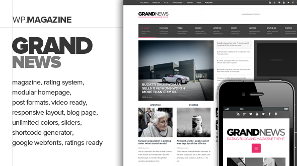 Grand News Responsive WordPress Magazine Theme