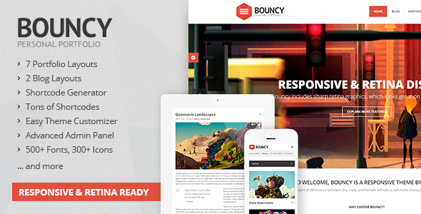 Bouncy Responsive Portfolio WordPress Theme